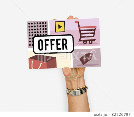 Hand holding banner network graphic overlay 32226797