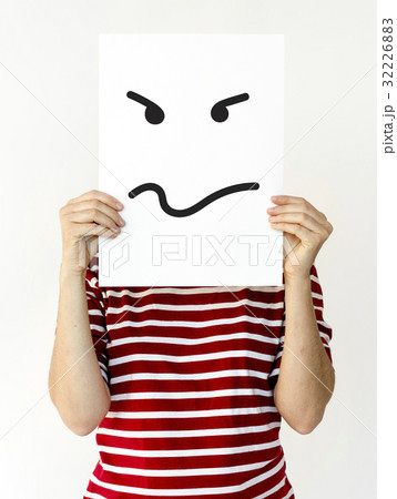 Illustration of agressive madness face on banner Illustration of agressive madness face on banner 32226883