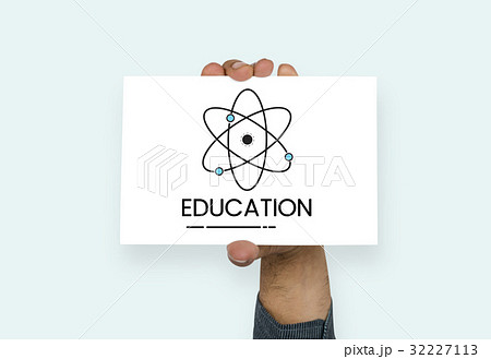 Hand holding banner network graphic overlay Hand holding banner network graphic overlay 32227113