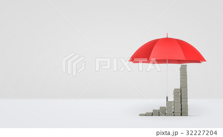 3d rendering of an open red umbrella on white 3d rendering of an open red umbrella on white 32227204