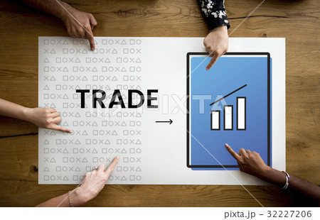 Hands working on banner network graphic overlay on table Hands working on banner network graphic overlay on table 32227206