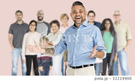 Diversity of People Generations Set Together Studio Isolated 32229900