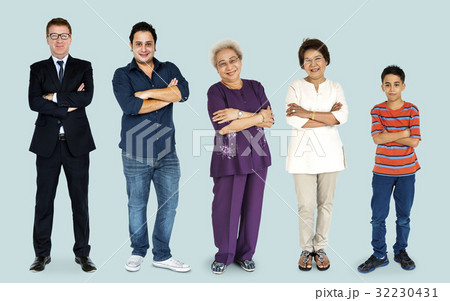 Diversity of People Generations Set Together Studio Isolated 32230431
