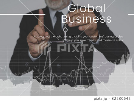 Man holding weight network connection graphic 32230642