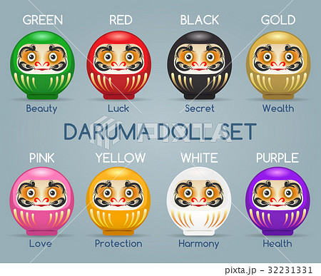 Colored japan daruma monk dolls 32231331