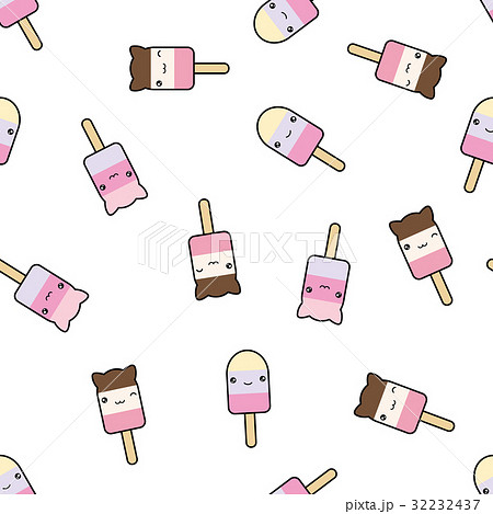 Seamless pattern. cute kawaii styled ice cream Seamless pattern. cute kawaii styled ice cream 32232437