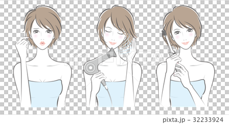 ヘアケアをする女性 32233924