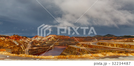Rio Tinto mine on stormy day, wide angle Rio Tinto mine on stormy day, wide angle 32234487