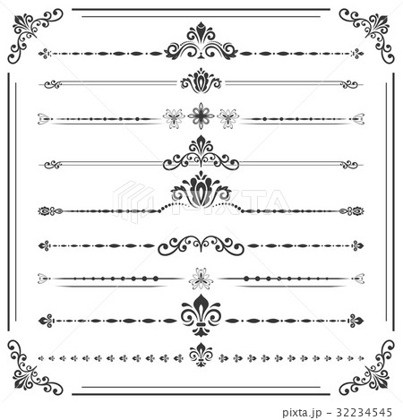 Vintage Set of ector Horizontal Elements 32234545