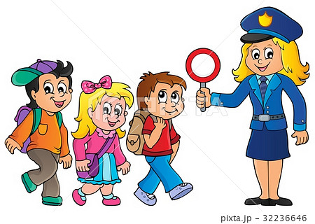 Pupils and policewoman image 1 32236646