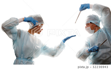 Fight of doctors with tools Fight of doctors with tools 32236943