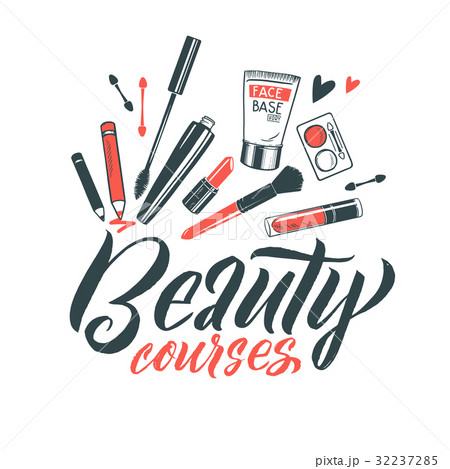Logo Beauty Courses Vector Lettering. Custom Logo Beauty Courses Vector Lettering. Custom 32237285