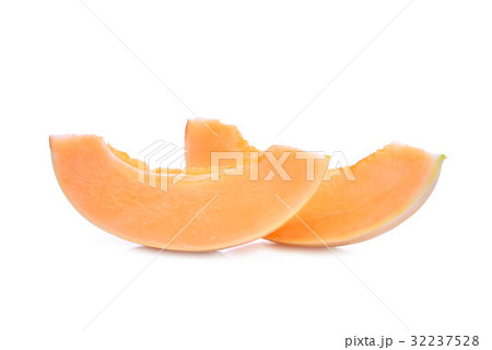 slice of honeydew melon(sunlady) isolated on white 32237528