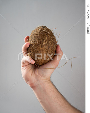 hand holding Coconut hand holding Coconut 32237940