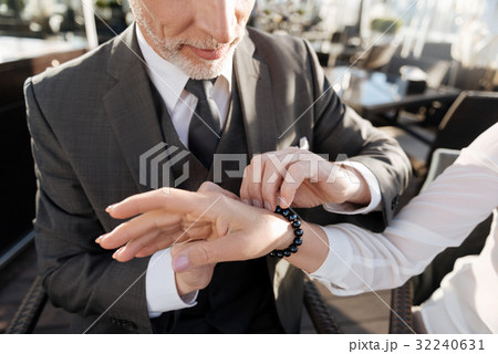 Close up of female hand being in the air 32240631
