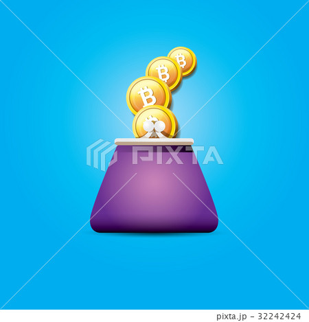 vector bitcoin wallet icon with coins vector bitcoin wallet icon with coins 32242424
