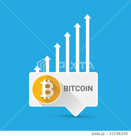 vector bitcoin growth graph on blue background. vector bitcoin growth graph on blue background. 32246240