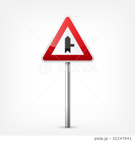 Road red signs collection isolated on white 32247641