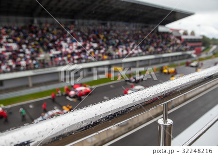 Racing cars on the starting grid. The focus on the 32248216