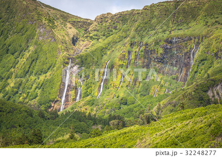 Azores landscape in Flores island. Waterfalls  32248277