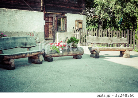 wooden houses in Fiesch - Switzerland 32248560