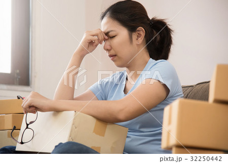 Stress, headache, migraine, tired concept. 32250442