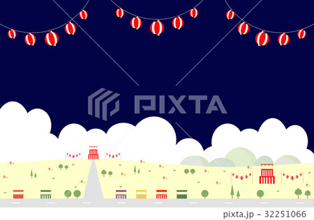お祭り 風景のイラスト素材