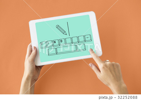 Find search look for keyboard graphic 32252088