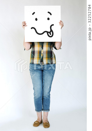 Illustration of drunk unconscious face on banner 32252784