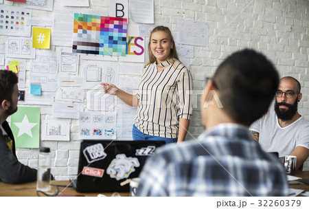 Group of people team support startup business presentation 32260379