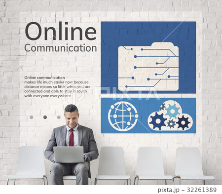Network connection graphic overlay background billboard on wall Network connection graphic overlay background billboard on wall 32261389