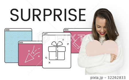 Illustration of anniversary celebration surprise interface Illustration of anniversary celebration surprise interface 32262833