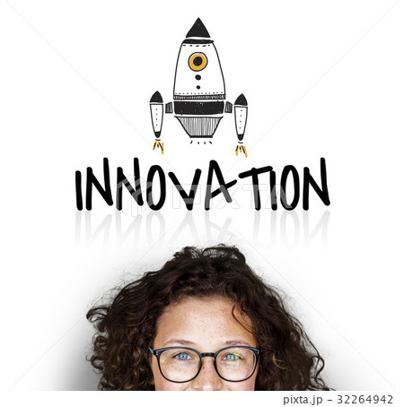Illustration of innovation spaceship technology 32264942