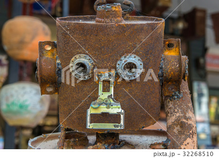 cyborg or robot face made from old steel cyborg or robot face made from old steel 32268510