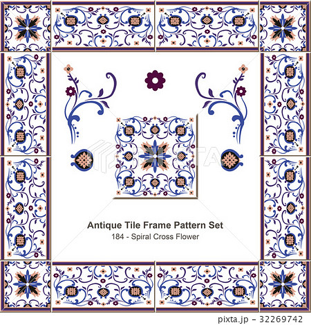 tile frame Botanic Spiral Cross Flower Vine 32269742