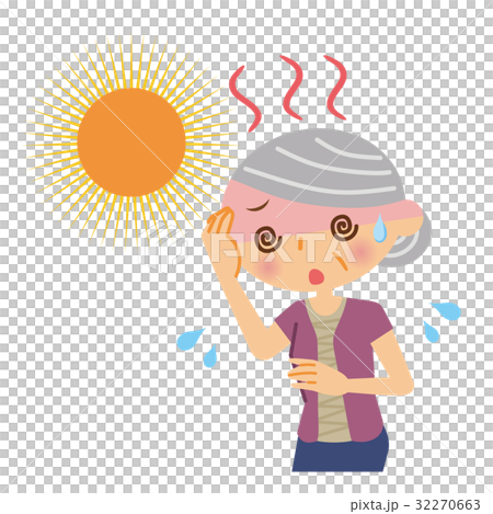 熱中症　シニア　女性 32270663