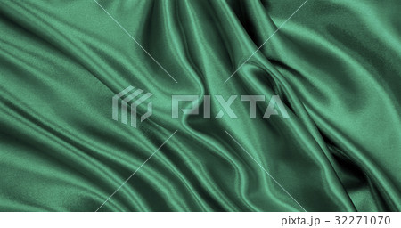 Smooth elegant green silk or satin luxury cloth  32271070