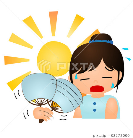 暑い 太陽のイラスト素材