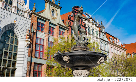 GDANSK, POLAND : Neptune statue and fountain in 32272075