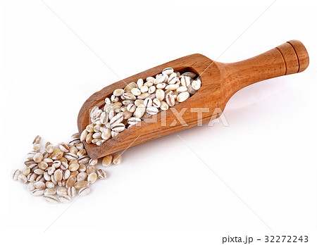 Barley Grains in scoop  on White Background 32272243