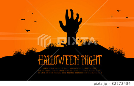 Scary landscape with zombie Halloween Scary landscape with zombie Halloween 32272484