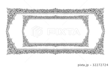 old decorative frame -handmade, engraved -isolated old decorative frame -handmade, engraved -isolated 32272724