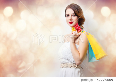 woman with colorful shopping bags 32273669