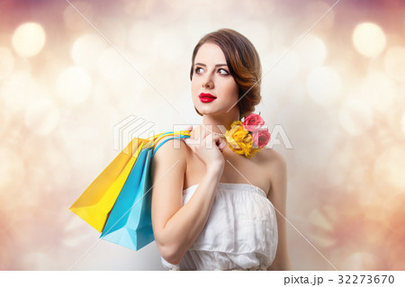 woman with colorful shopping bags 32273670