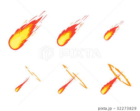 Cartoon Comet Effect Stages Set. Vector 32273829
