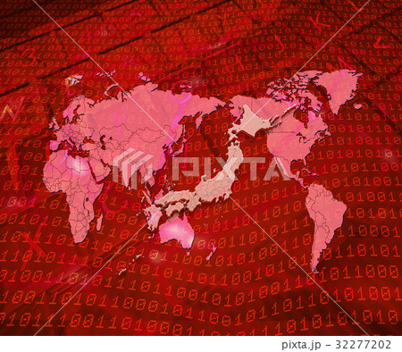 デジタル世界地図と日本地図 デジタル世界地図と日本地図 32277202