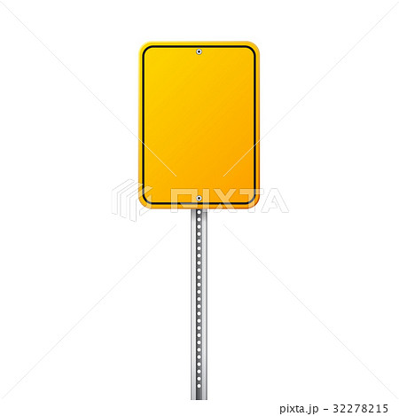 blank yellow road sign