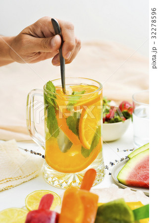 refreshing homemade drink and natural ice pops refreshing homemade drink and natural ice pops 32278596