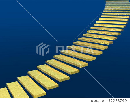 金の階段のイラスト素材