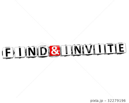 3D Find And Invite Button Click Here Block Text 32279196